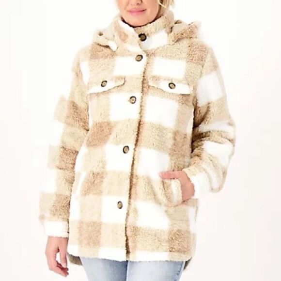 Koolaburra by UGG Sherpa Shacket with Removable Hood - Picture 2 of 9